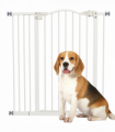 PawHut 74-94cm Adjustable Metal Pet Gate Safety Barrier w/ Auto-Close Door White