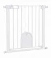 PawHut 75-82 cm Pet Safety Gate Pressure Fit Stair w/ Small Door Double Locking