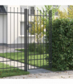 vidaXL Fence Gate Grey 100 x 200 cm Powder coated steel