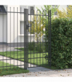 vidaXL Fence Gate Grey 100 x 200 cm Powder coated steel