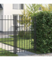 vidaXL Fence Gate Grey 100 x 150 cm Powder coated steel