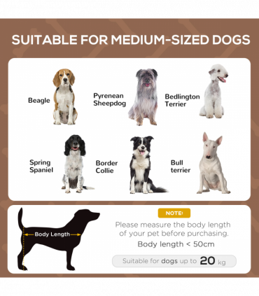 PawHut 76cm Elevated Dog Bed Cooling Raised Pet Cot UV Protection Canopy Coffee