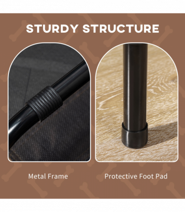 PawHut 76cm Elevated Dog Bed Cooling Raised Pet Cot UV Protection Canopy Coffee