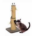 PawHut 78cm Tall Cat Scratching Post with 3 Toy Feathers, Brown