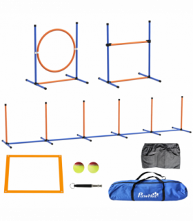 PawHut 8 Piece Dog Agility Equipment Set, Outdoor Agility Kit for Pet, Orange