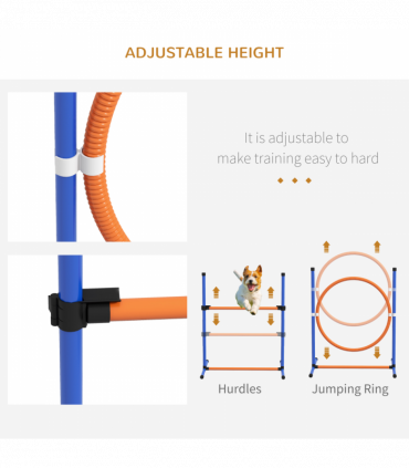 PawHut 8 Piece Dog Agility Equipment Set, Outdoor Agility Kit for Pet, Orange