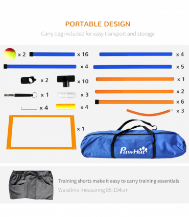 PawHut 8 Piece Dog Agility Equipment Set, Outdoor Agility Kit for Pet, Orange