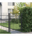 vidaXL Fence Gate Grey 100 x 120 cm Powder coated steel