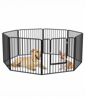 PawHut 80cm 8 Panels Heavy-Duty Dog Playpen for Small, Medium Dogs