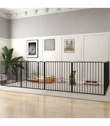 PawHut 80cm 8 Panels Heavy-Duty Dog Playpen for Small, Medium Dogs