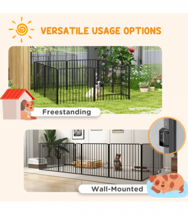 PawHut 80cm 8 Panels Heavy-Duty Dog Playpen for Small, Medium Dogs