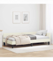vidaXL Corner Bed Frame Cream 90 x 190 cm Velvet and Engineered wood