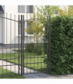 vidaXL Garden Gate with Lock Grey 100 x 200 cm Steel