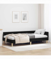 vidaXL Corner Bed Frame Black 80 x 200 cm Fabric and Engineered wood