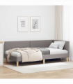 vidaXL Corner Bed Frame Taupe 80 x 200 cm Fabric and Engineered wood