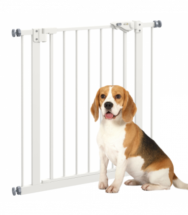 PawHut Adjustable Safety Gate w/ 1 Extensions and Four Adjustable Screws, White
