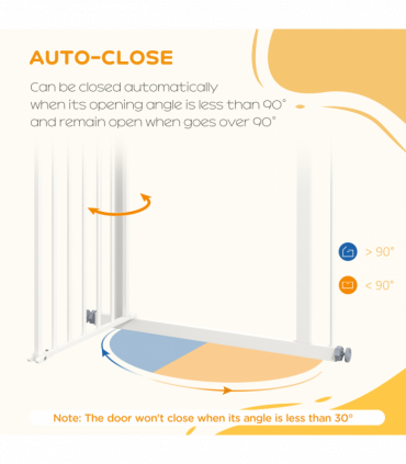 PawHut Adjustable Safety Gate w/ 1 Extensions and Four Adjustable Screws, White