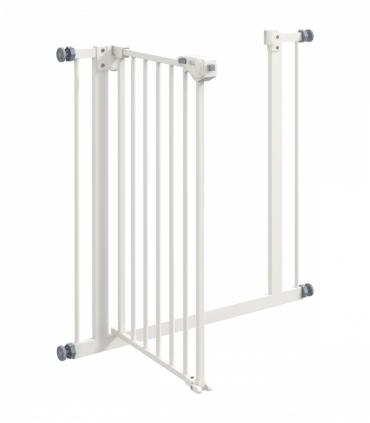 PawHut Adjustable Safety Gate w/ 1 Extensions and Four Adjustable Screws, White