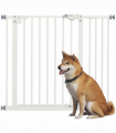 PawHut Adjustable Safety Gate w/ 1 Extensions and Four Adjustable Screws, White