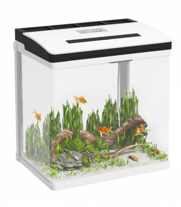 PawHut Aquarium 13L Glass Fish Tank w/ Filter, LED Lighting, Water Pump