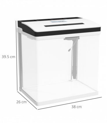 PawHut Aquarium 28L Glass Fish Tank w/ Filter, LED Lighting, Water Pump