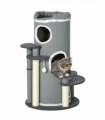 PawHut Barrel Shaped Cat Tree for Indoor Cats with Sisal Scratching Posts, Grey