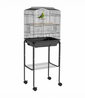 PawHut Bird Cage for Budgie Finch Canary Parakeet W/ Stand Tray Black