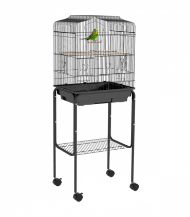 PawHut Bird Cage for Budgie Finch Canary Parakeet W/ Stand Tray Black
