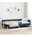 vidaXL Corner Bed Frame Blue 90 x 200 cm Fabric and Engineered wood