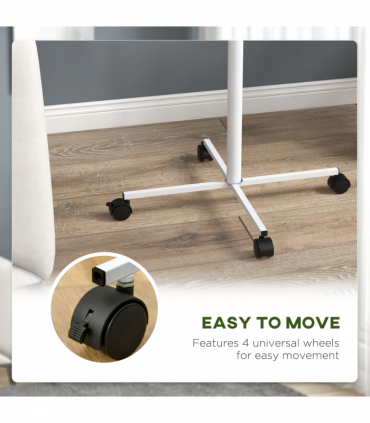 PawHut Bird Table with Four Wheels, Perches, Stainless Steel Bowls, Round Tray