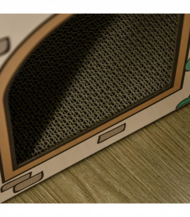 PawHut Cardboard Cat House, Recyclable Corrugate Scratcher for Indoor Cats