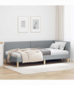vidaXL Corner Bed Frame Other with Headboard Light grey 90 x 190 cm
