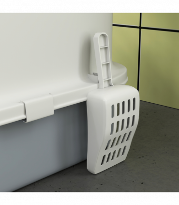 PawHut Cat Litter Box, Hooded Cat Litter Tray with Lid, Scoop, Grey