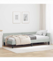 vidaXL Corner Bed Frame with Headboard Manual Light grey 90 x 200 cm