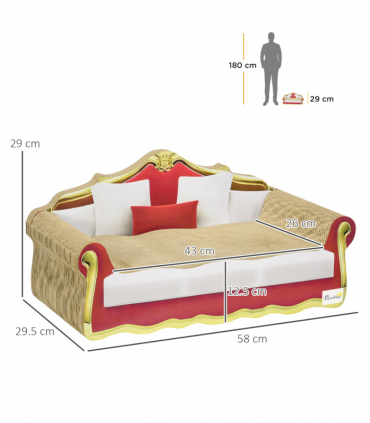 PawHut Cat Scratching Board, Cardboard Lounge Sofa with Catnip, 58 x 29.5 x 29cm