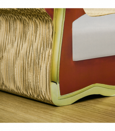 PawHut Cat Scratching Board, Cardboard Lounge Sofa with Catnip, 58 x 29.5 x 29cm