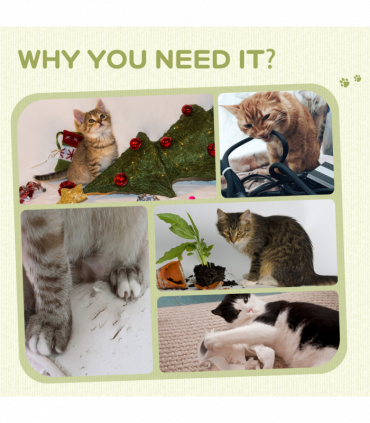 PawHut Cat Scratching Post Scratcher Climber w/ Carpet Base Hanging Toy - Beige