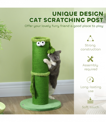 PawHut Cat Scratching Post for Indoor Cats with Sisal Rope Cover, Large Base