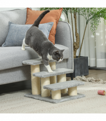 PawHut Cat Steps 3 Stairs Deluxe Pet Portable Easy Climb Assistance Lightweight