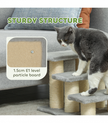 PawHut Cat Steps 3 Stairs Deluxe Pet Portable Easy Climb Assistance Lightweight