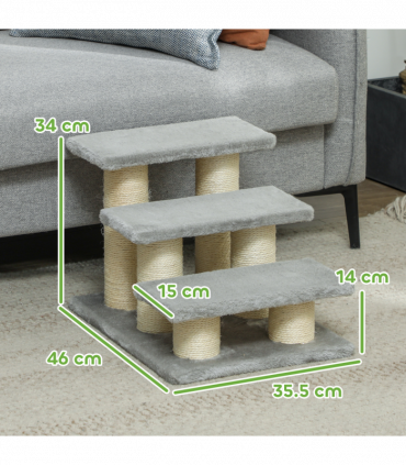 PawHut Cat Steps 3 Stairs Deluxe Pet Portable Easy Climb Assistance Lightweight