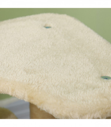 PawHut Cat Tree 2 in 1 Pet Stairs w/ Scratching Tickling Post, Beige