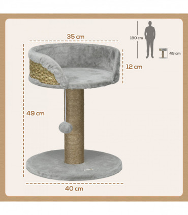 PawHut Cat Tree Tower Activity Centre with Scratching Posts Grey
