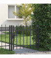 vidaXL Fence Gate Grey 100 x 75 cm Powder coated steel