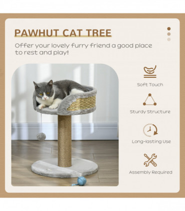 PawHut Cat Tree Tower Activity Centre with Scratching Posts Grey