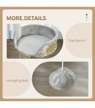 PawHut Cat Tree Tower Activity Centre with Scratching Posts Grey