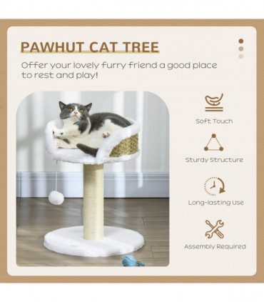 PawHut Cat Tree Tower Activity Centre with Scratching Posts White