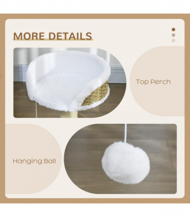 PawHut Cat Tree Tower Activity Centre with Scratching Posts White