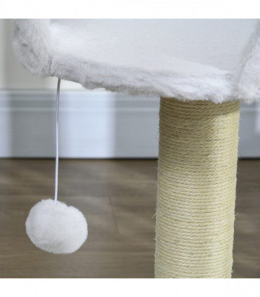 PawHut Cat Tree Tower Activity Centre with Scratching Posts White