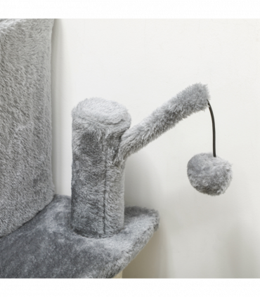 PawHut Cat Tree Tower Climbing  Activity Centre with Sisal Scratching Post Grey